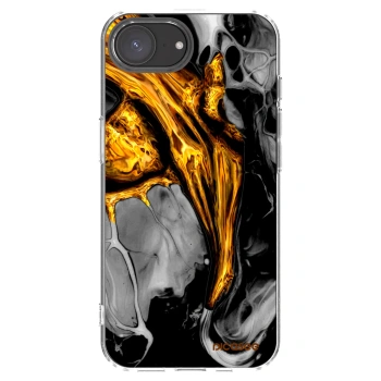 Picasee silikonska prozirna maskica za Apple iPhone 17e - Black Gold