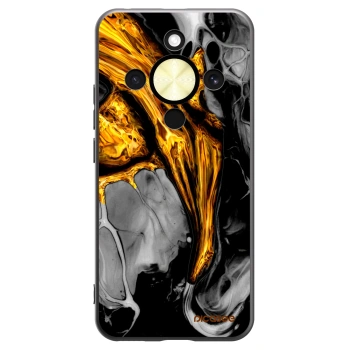 Picasee crna silikonska maskica za Honor Magic8 Lite 5G - Black Gold