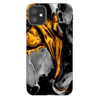 Picasee silikonska prozirna maskica za Apple iPhone 11 - Black Gold