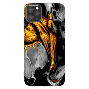 Picasee silikonska prozirna maskica za Apple iPhone 11 Pro Max - Black Gold