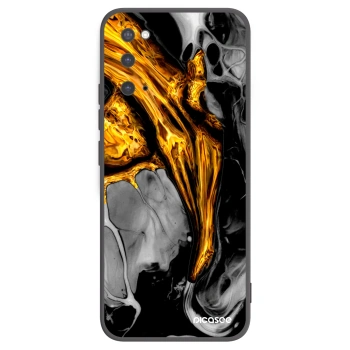 Picasee crna silikonska maskica za Samsung Galaxy S20 G980F - Black Gold