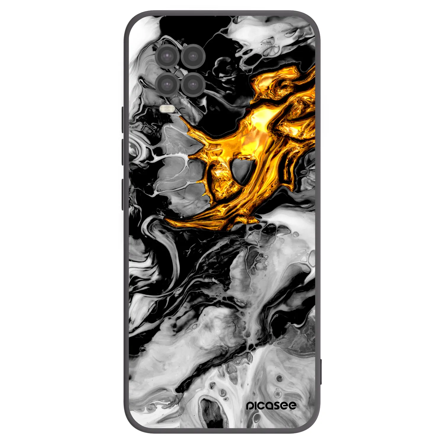 Picasee crna silikonska maskica za Xiaomi Mi 10 Lite - Black Gold 2