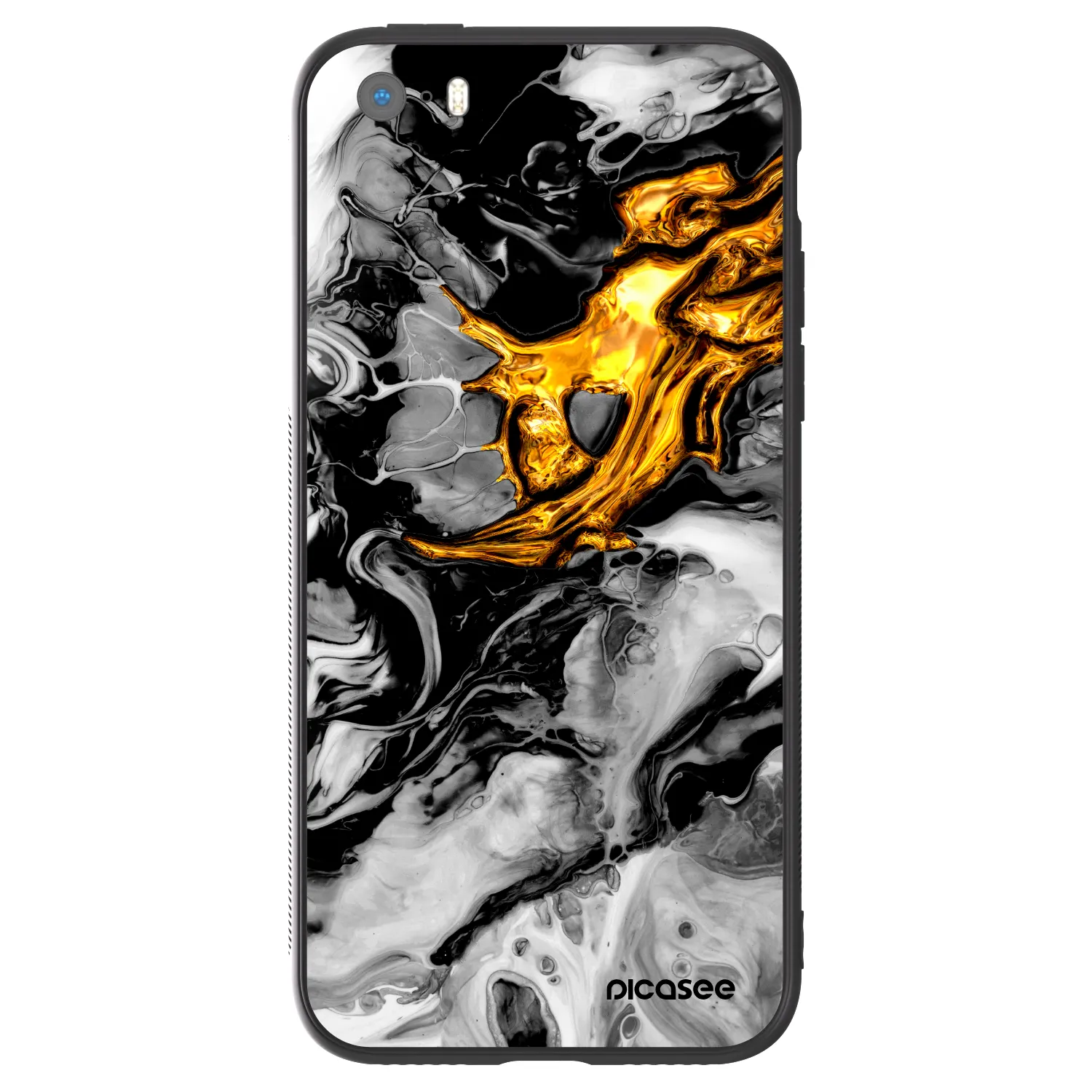 Picasee ULTIMATE CASE za Apple iPhone 5/5S/SE - Black Gold 2