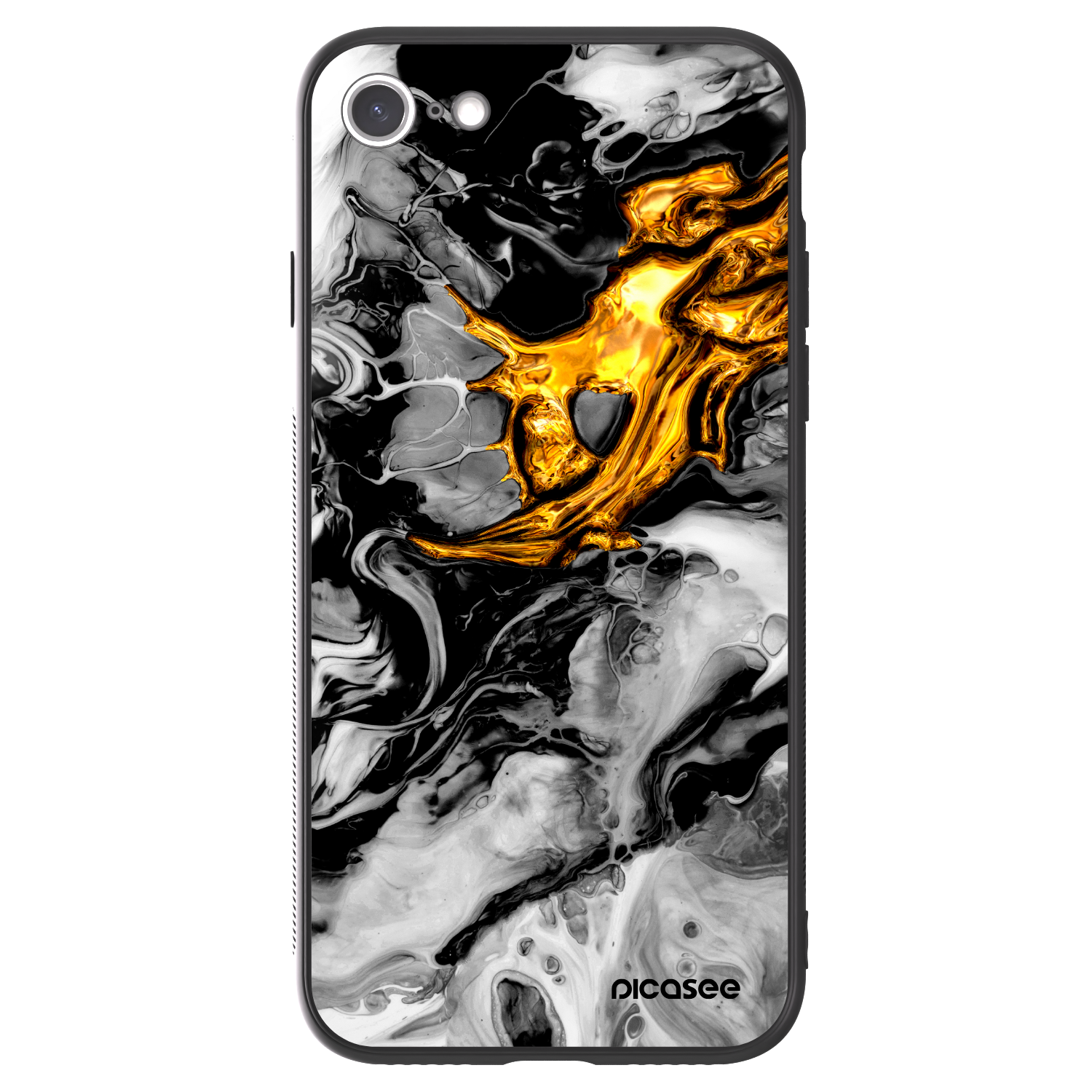 Picasee ULTIMATE CASE za Apple iPhone SE 2020 - Black Gold 2