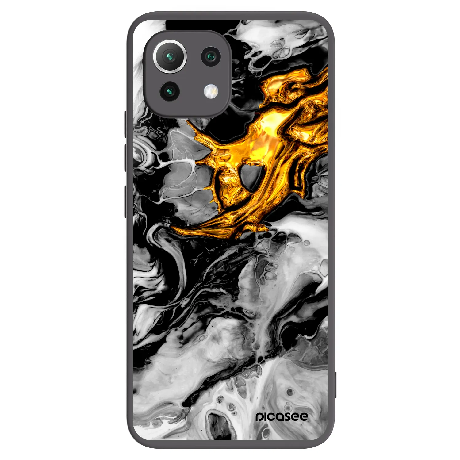 Picasee crna silikonska maskica za Xiaomi 11 Lite 5G NE - Black Gold 2