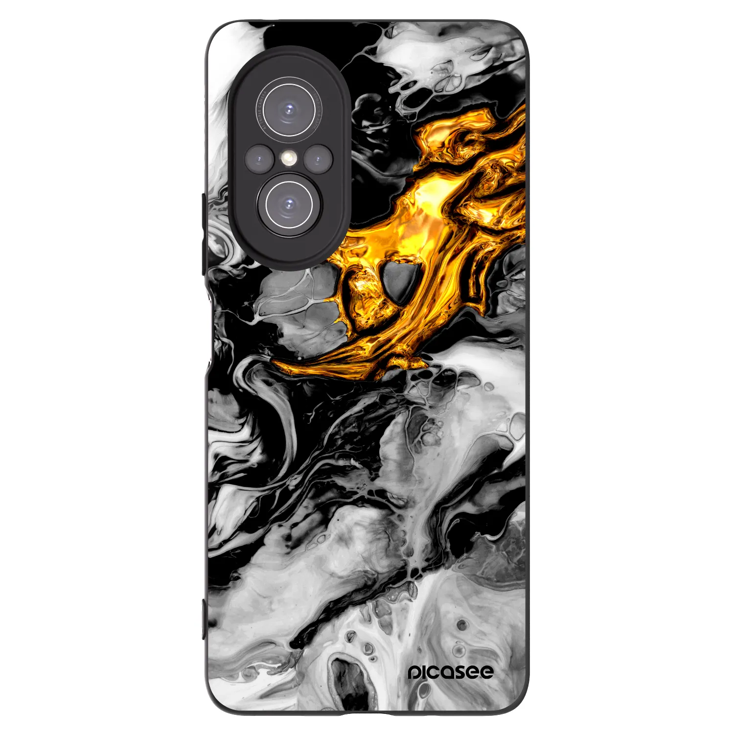 Picasee crna silikonska maskica za Huawei Nova 9 SE - Black Gold 2