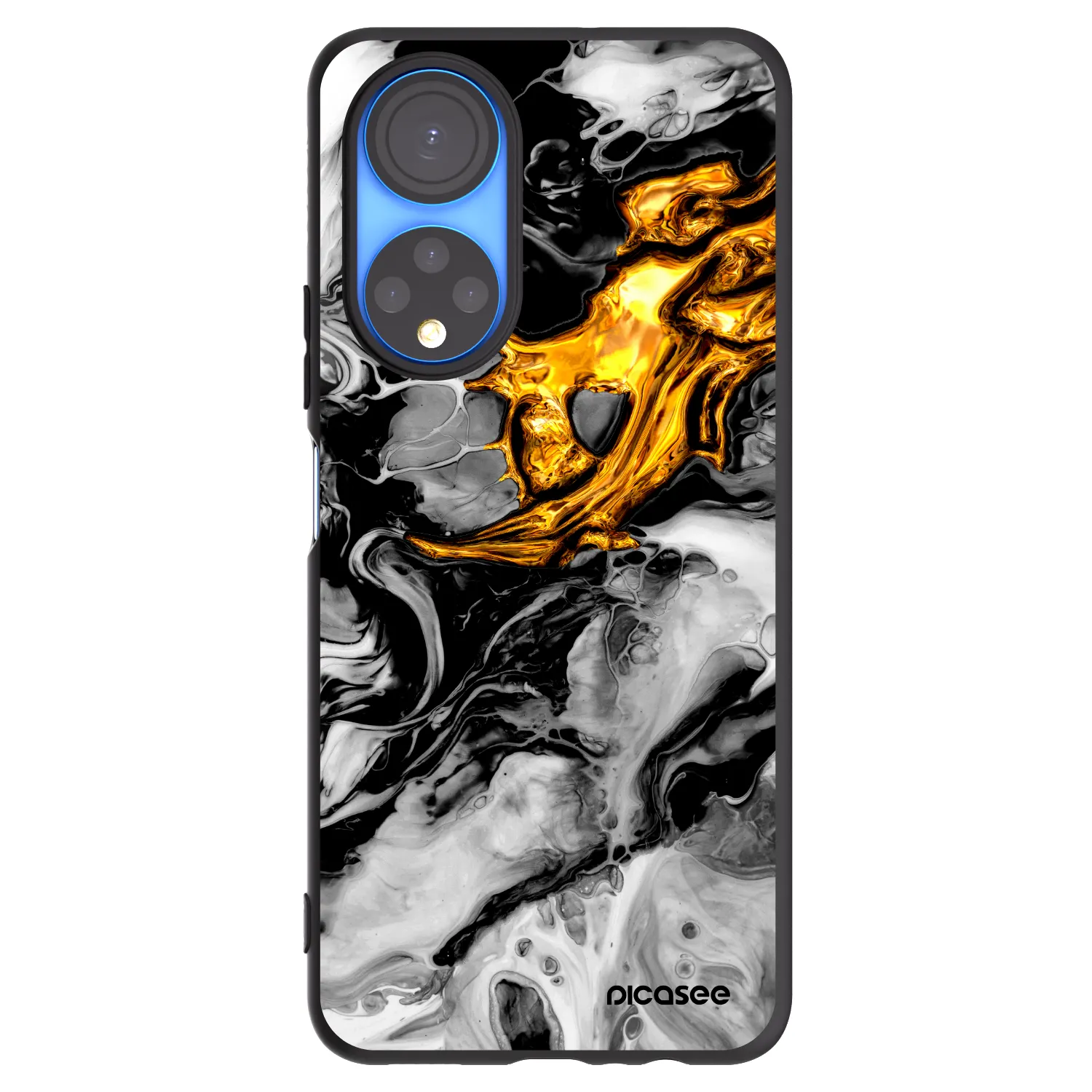 Picasee crna silikonska maskica za Honor X7 - Black Gold 2