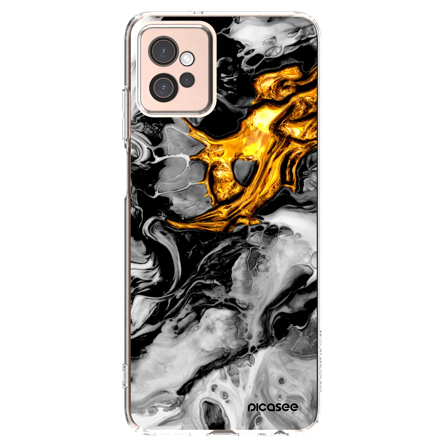 Picasee silikonska prozirna maskica za Motorola Moto G32 - Black Gold 2