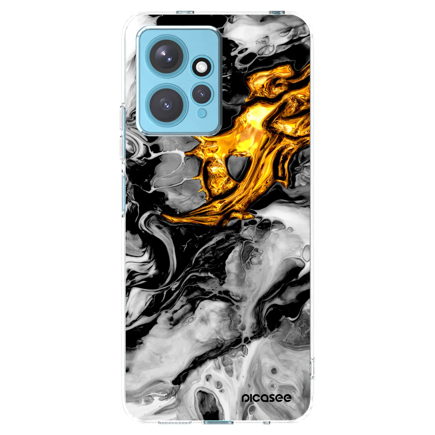 Picasee silikonska prozirna maskica za Xiaomi Redmi Note 12 4G - Black Gold 2