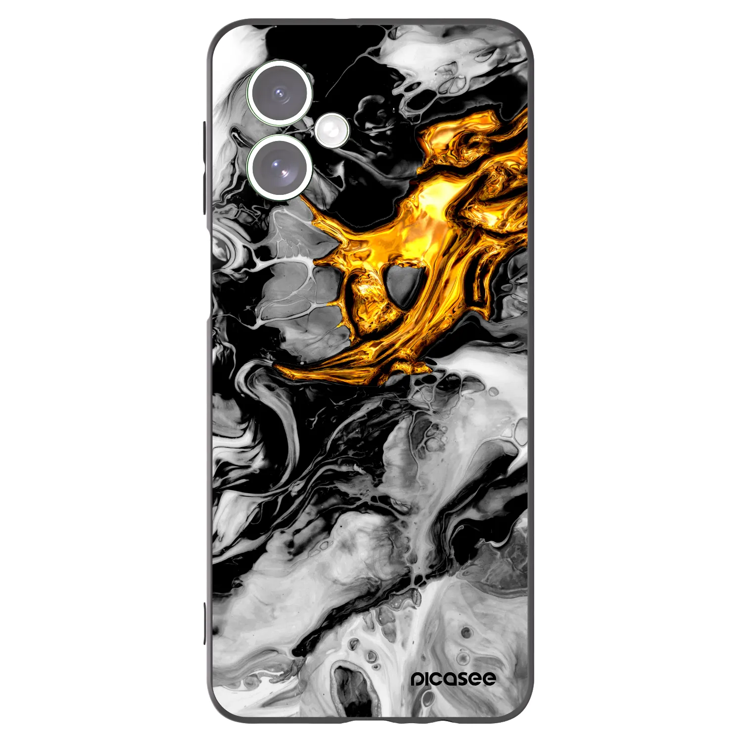 Picasee crna silikonska maskica za Motorola Moto G54 5G - Black Gold 2