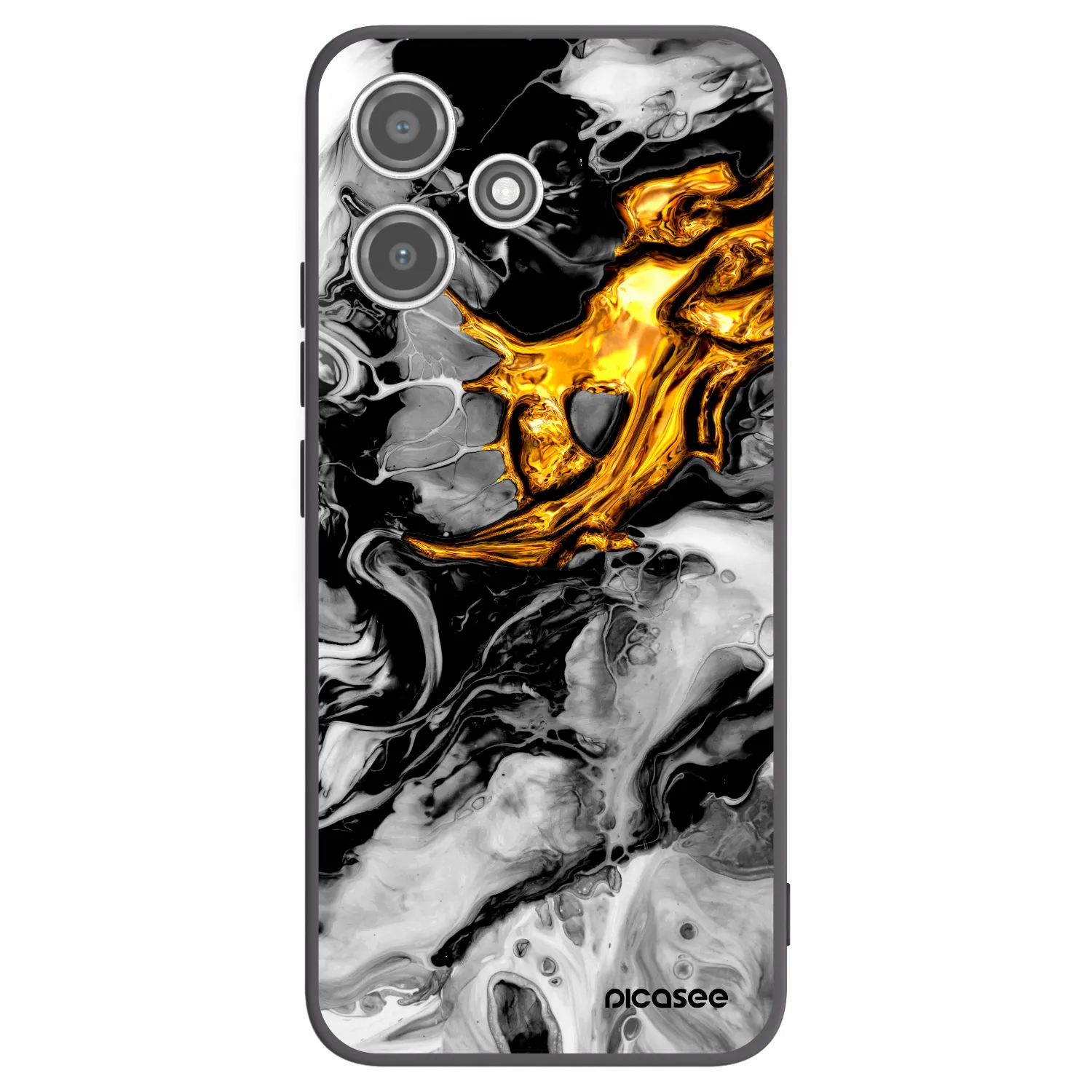 Picasee crna silikonska maskica za Xiaomi Redmi 12 5G - Black Gold 2