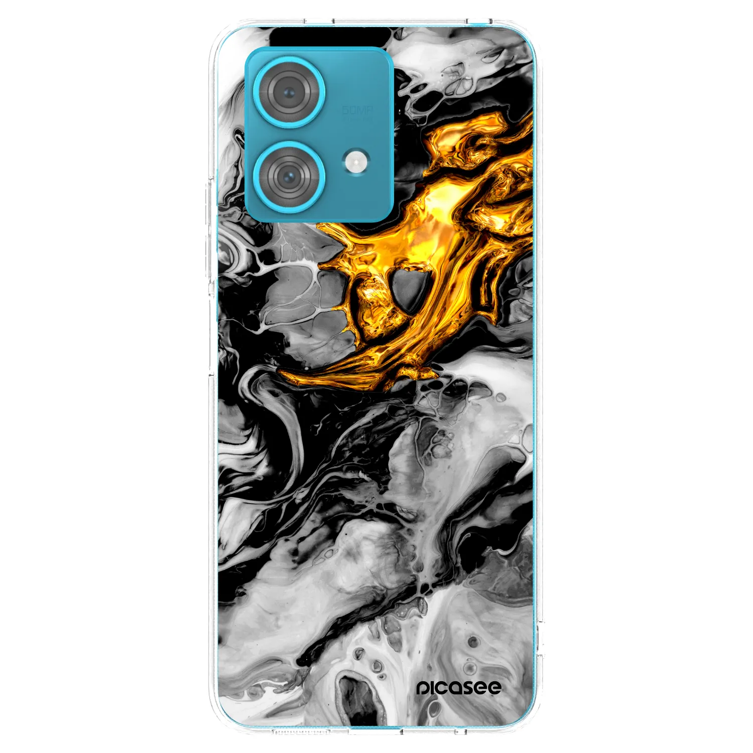 Picasee silikonska prozirna maskica za Motorola Edge 40 Neo - Black Gold 2