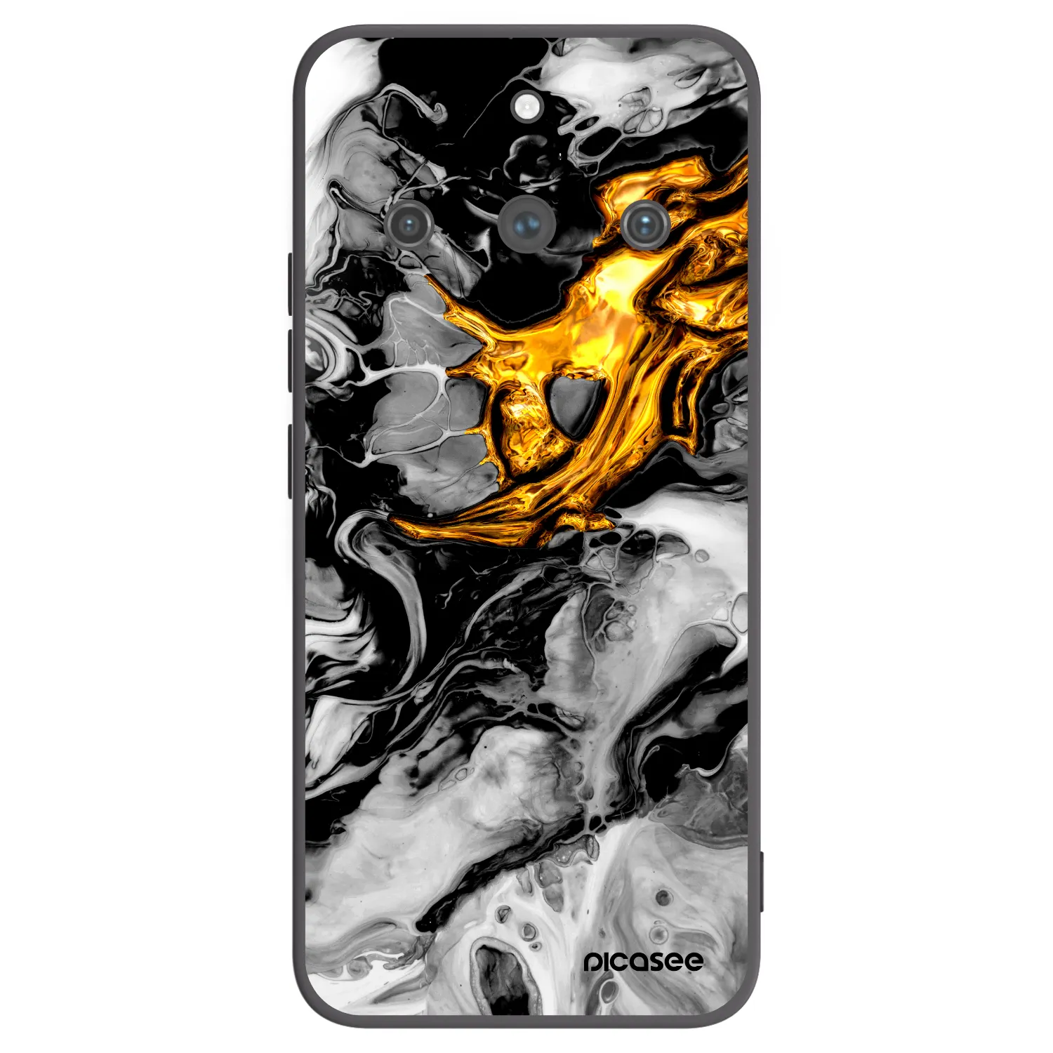 Picasee crna silikonska maskica za Realme 11 Pro+ - Black Gold 2