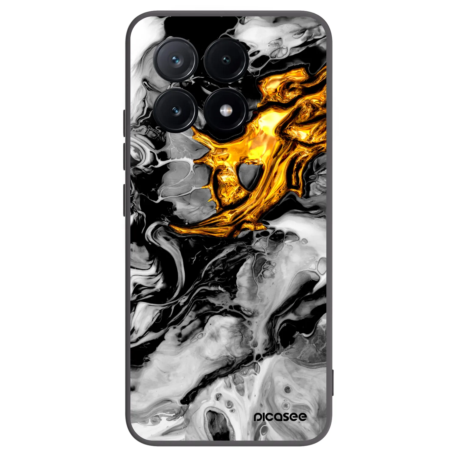 Picasee crna silikonska maskica za Xiaomi Poco X6 Pro - Black Gold 2