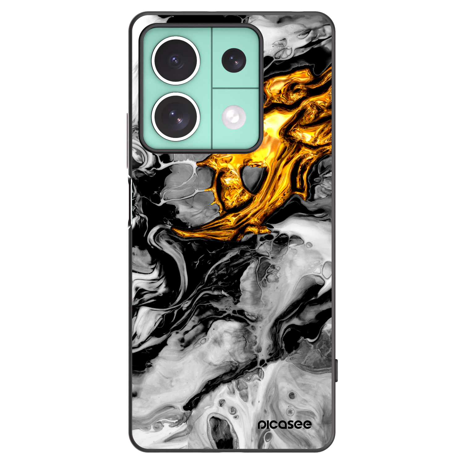 Picasee crna silikonska maskica za Xiaomi Redmi Note 13 5G - Black Gold 2