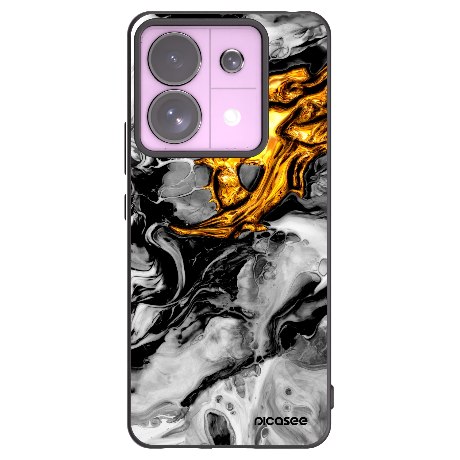 Picasee crna silikonska maskica za Xiaomi Redmi Note 13 Pro 5G - Black Gold 2