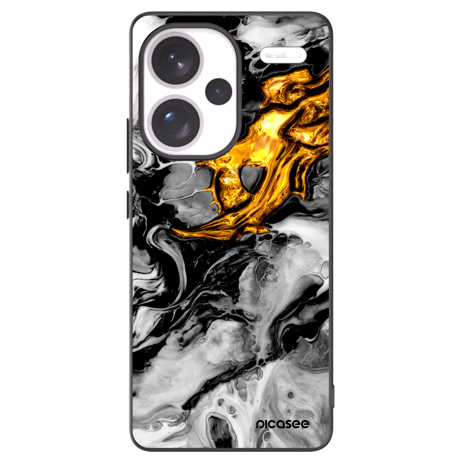 Picasee crna silikonska maskica za Xiaomi Redmi Note 13 Pro+ 5G - Black Gold 2
