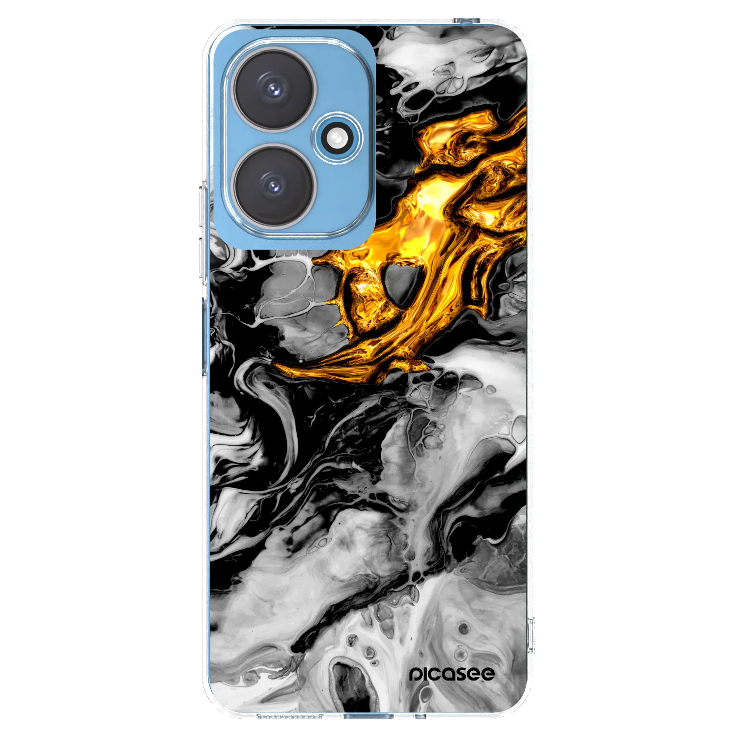 Picasee silikonska prozirna maskica za Xiaomi Redmi 13C 5G - Black Gold 2