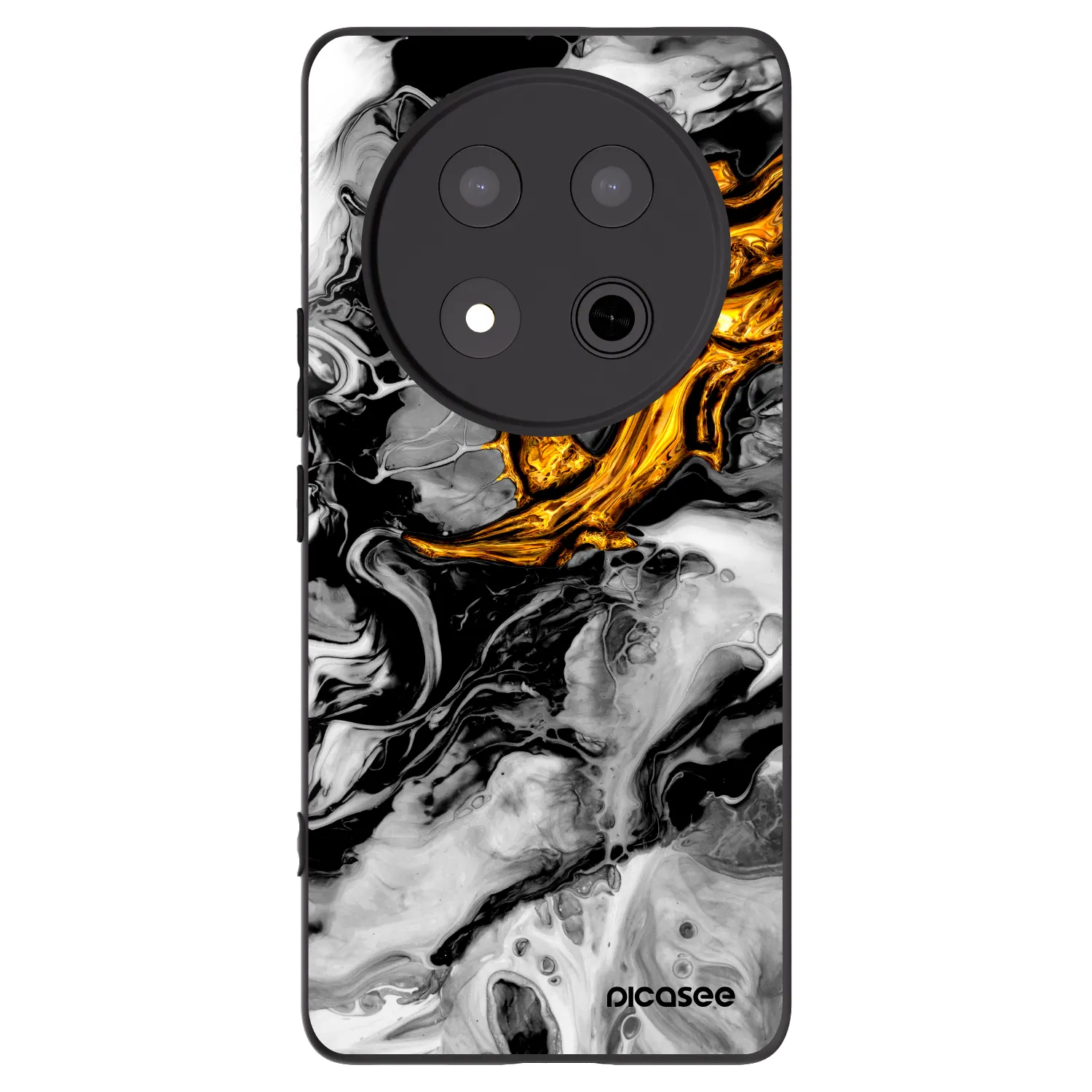 Picasee crna silikonska maskica za Honor Magic7 Lite 5G - Black Gold 2