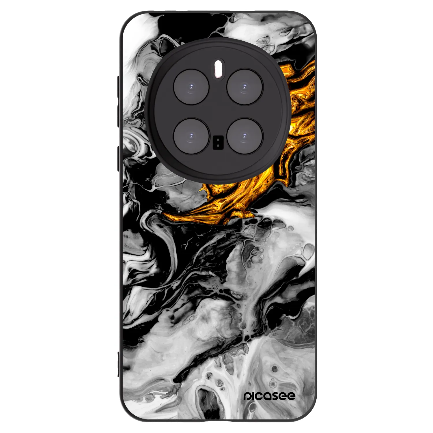Picasee crna silikonska maskica za Honor Magic7 Pro 5G - Black Gold 2