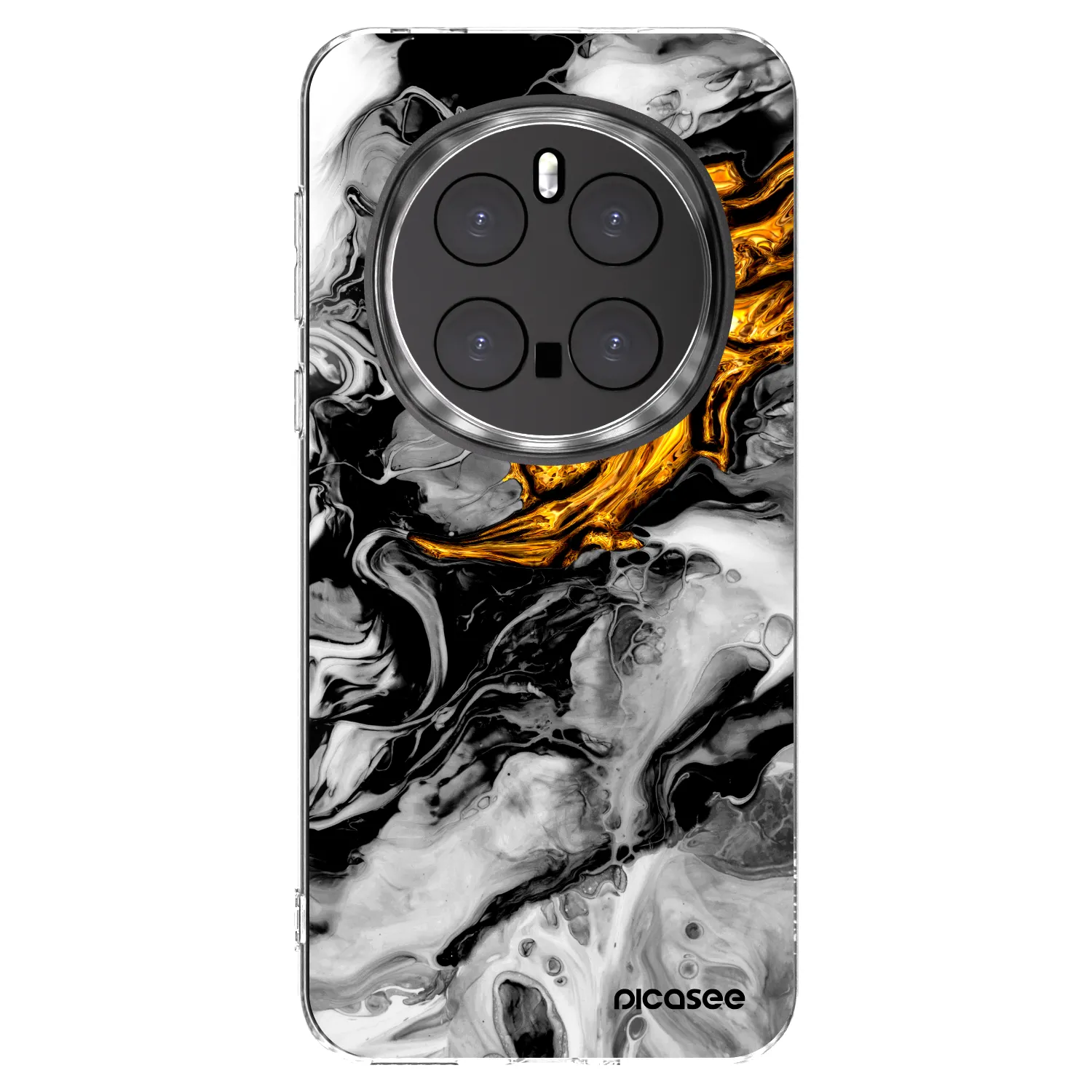 Picasee silikonska prozirna maskica za Honor Magic7 Pro 5G - Black Gold 2