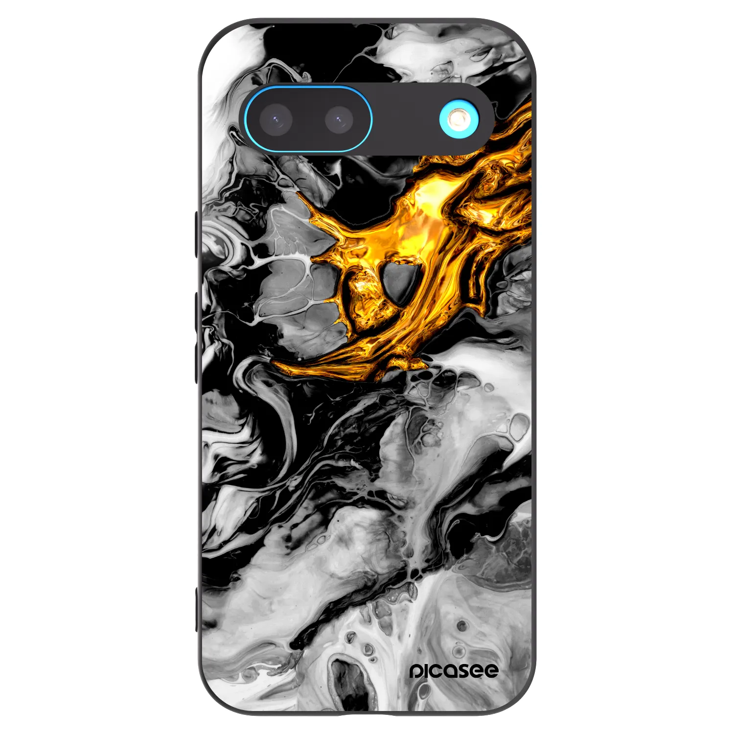 Picasee crna silikonska maskica za Google Pixel 8 - Black Gold 2