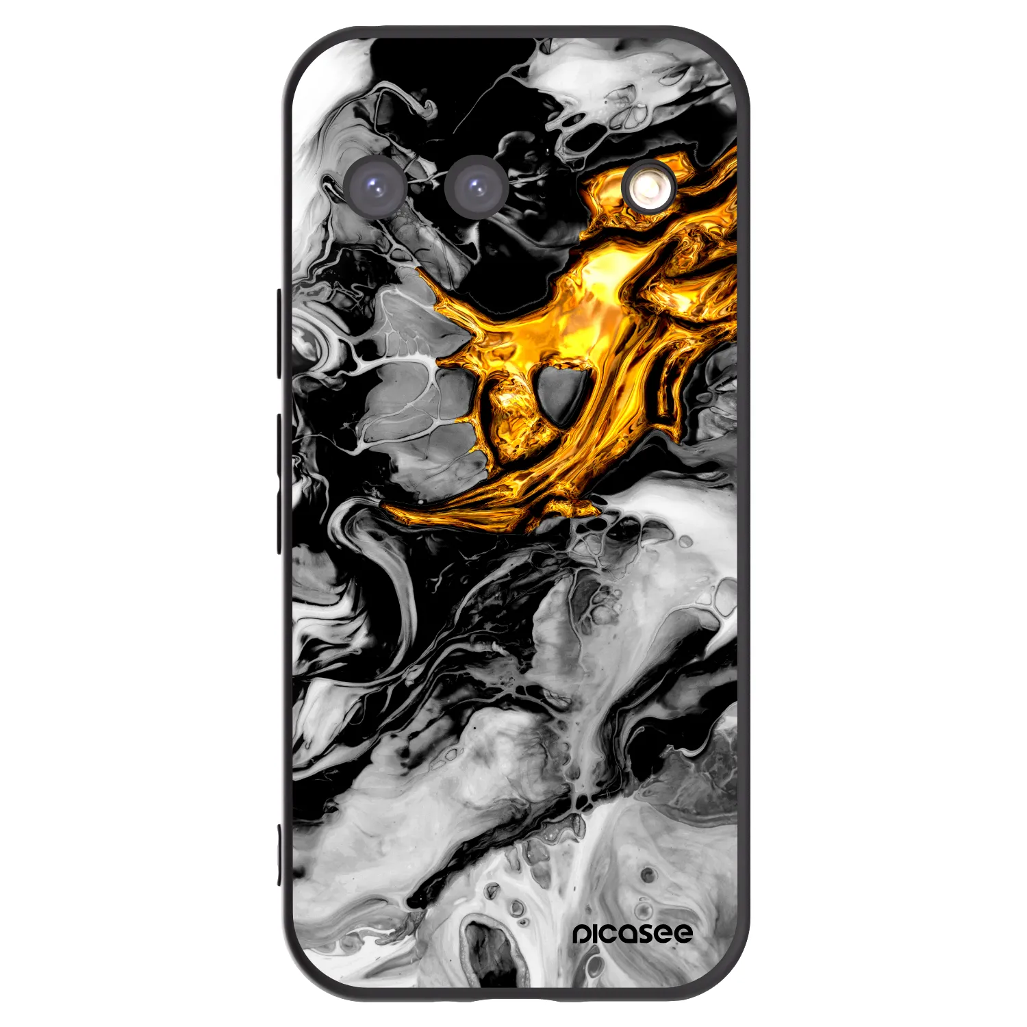 Picasee crna silikonska maskica za Google Pixel 9 - Black Gold 2