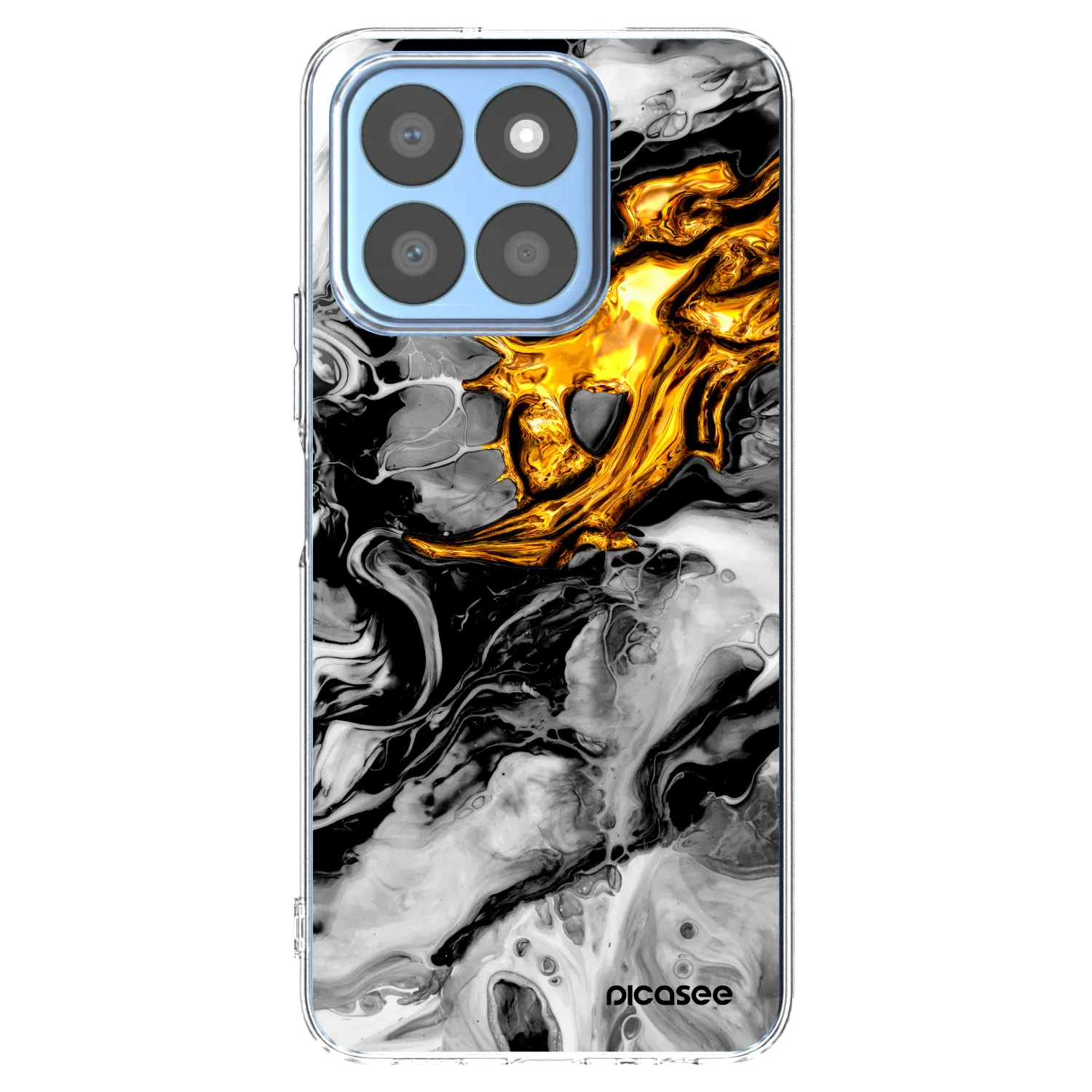 Picasee silikonska prozirna maskica za Honor X8c - Black Gold 2
