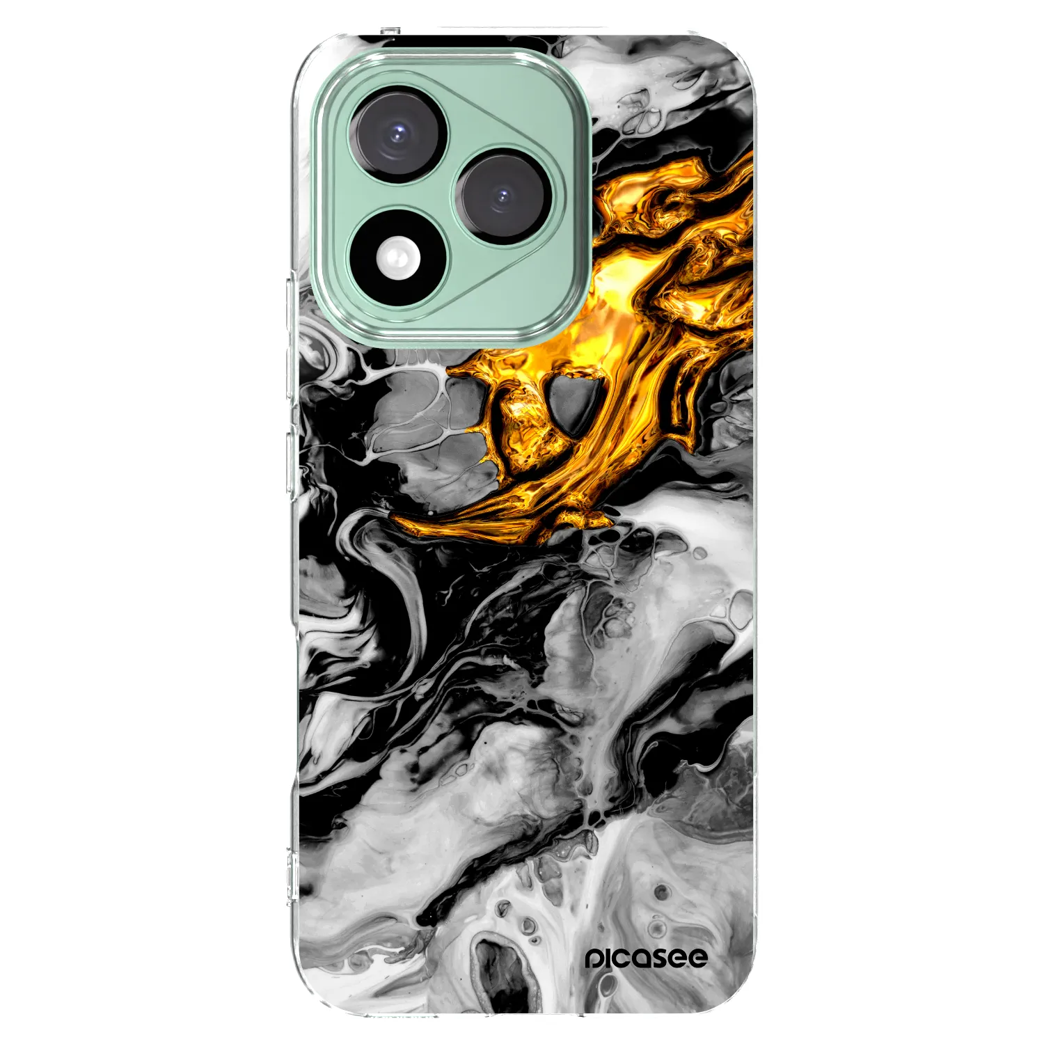 Picasee silikonska prozirna maskica za Honor 400 Lite 5G - Black Gold 2