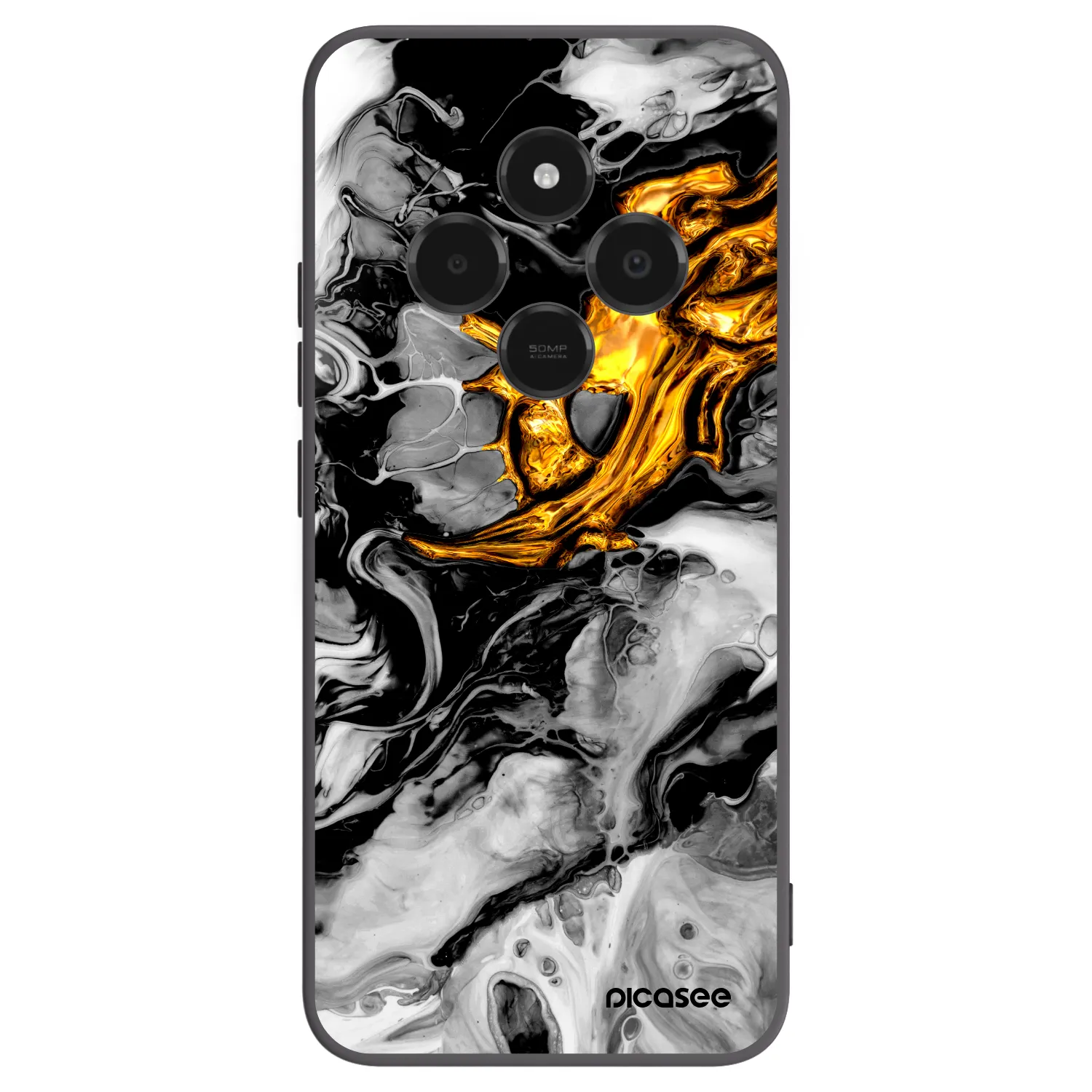Picasee crna silikonska maskica za Xiaomi Poco C75 - Black Gold 2