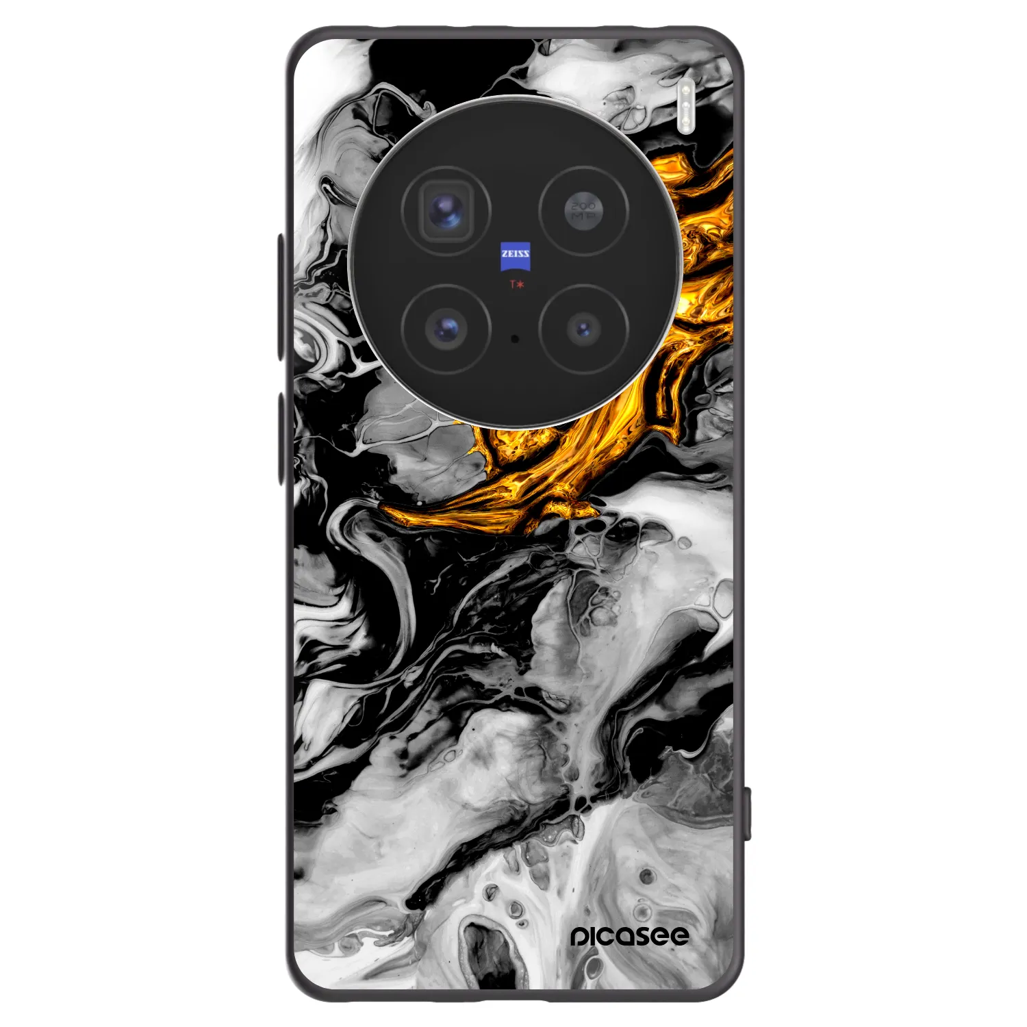 Picasee crna silikonska maskica za Vivo X200 Pro - Black Gold 2