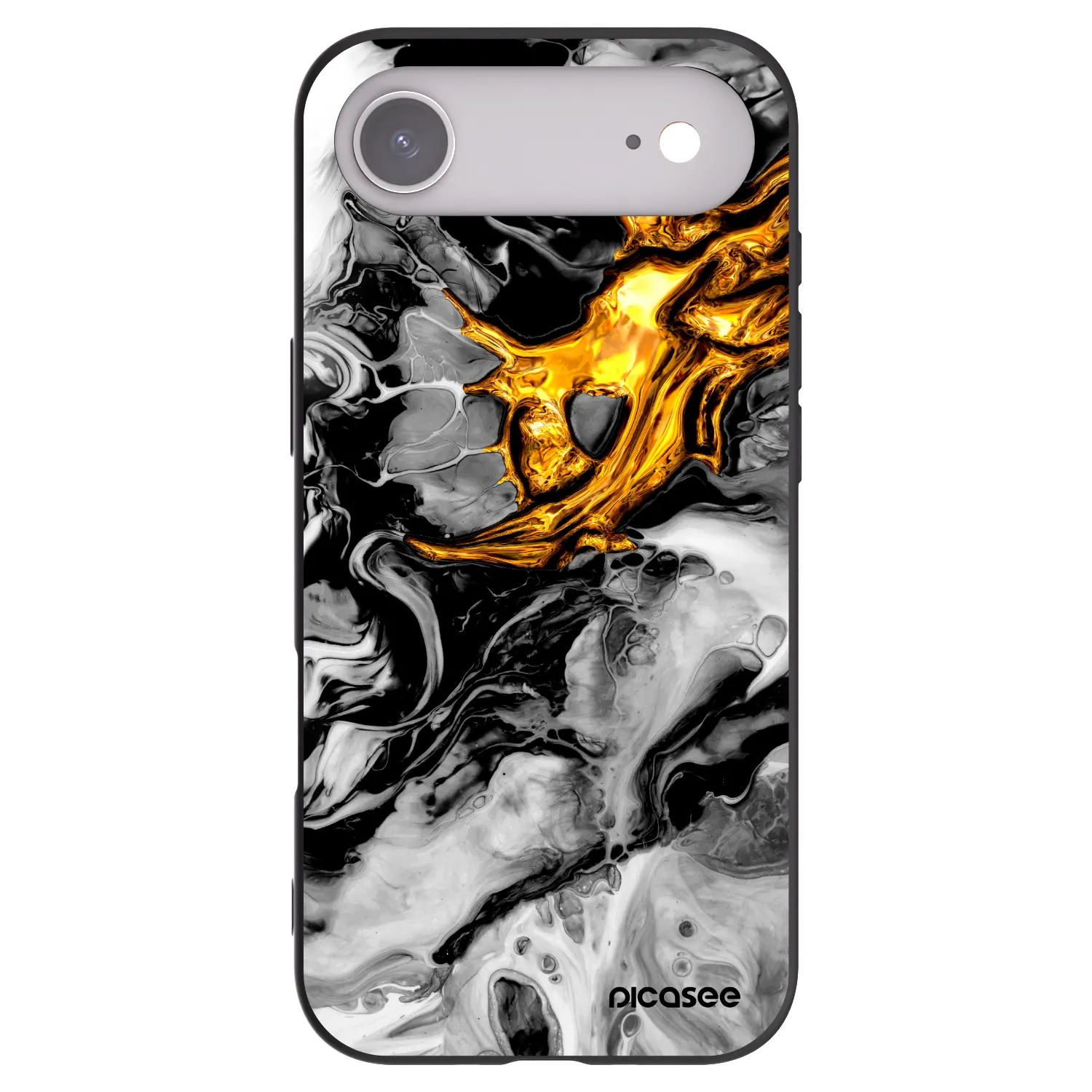 Picasee crna silikonska maskica za Apple iPhone Air - Black Gold 2