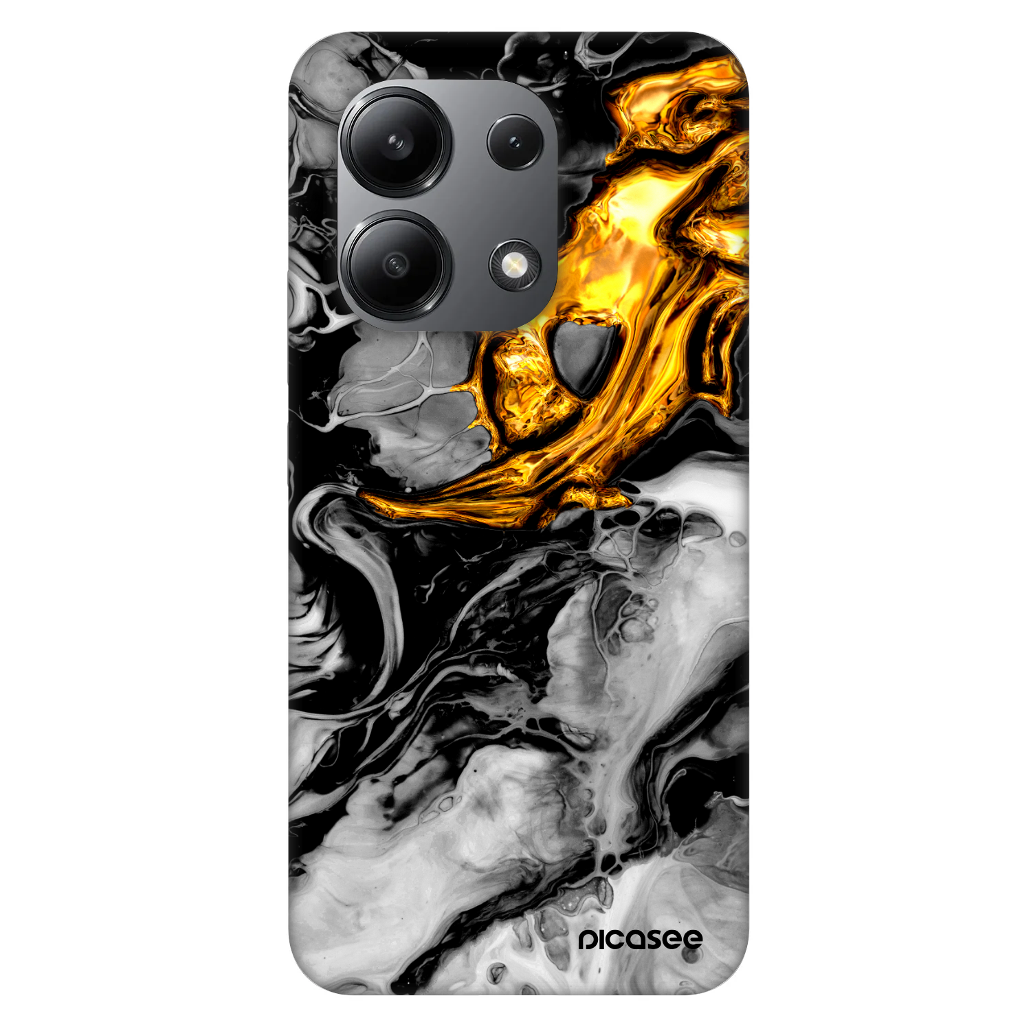 Picasee Fashion Case za Xiaomi Redmi Note 13 4G - Black Gold 2