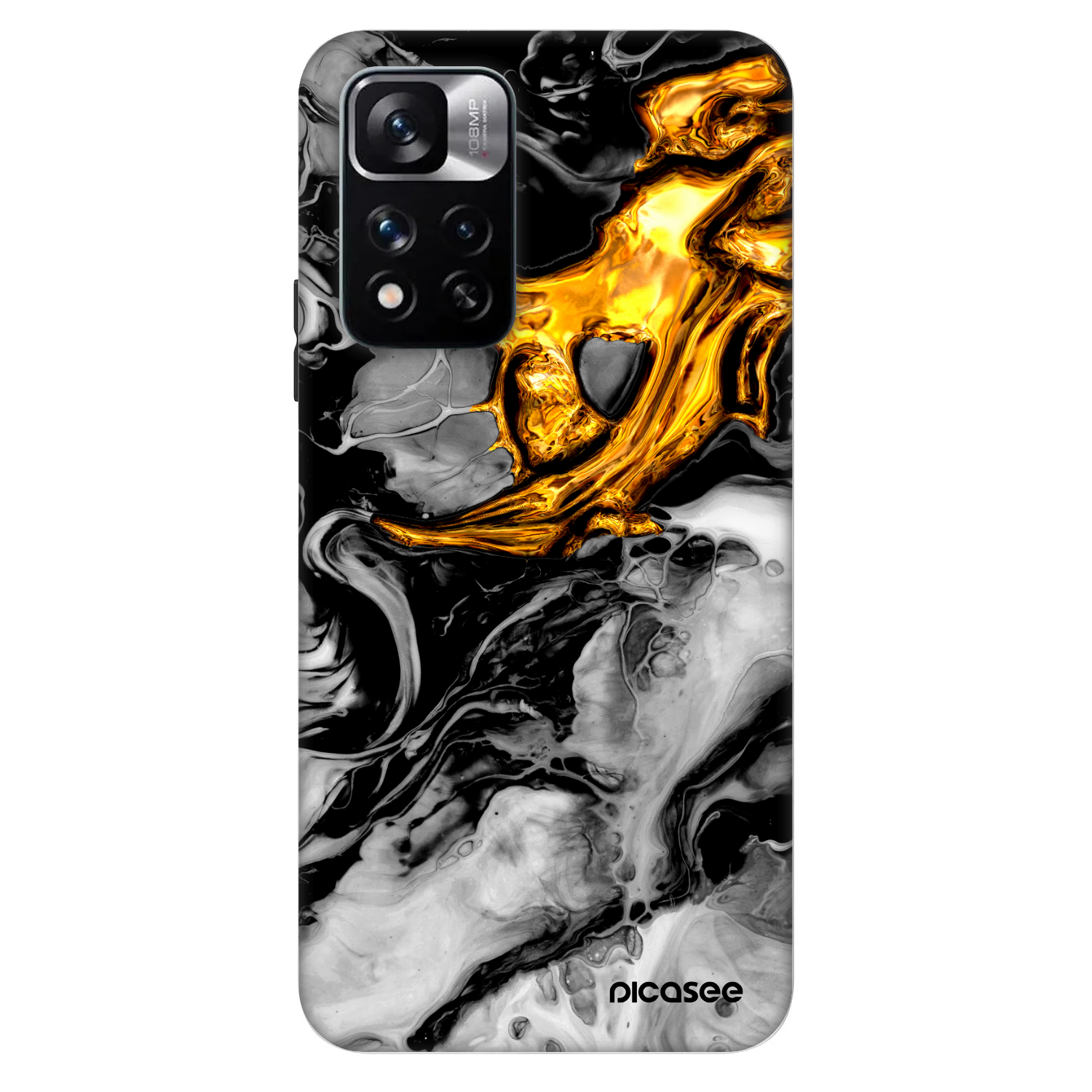 Picasee Fashion Case za Xiaomi Redmi Note 11 Pro 5G - Black Gold 2
