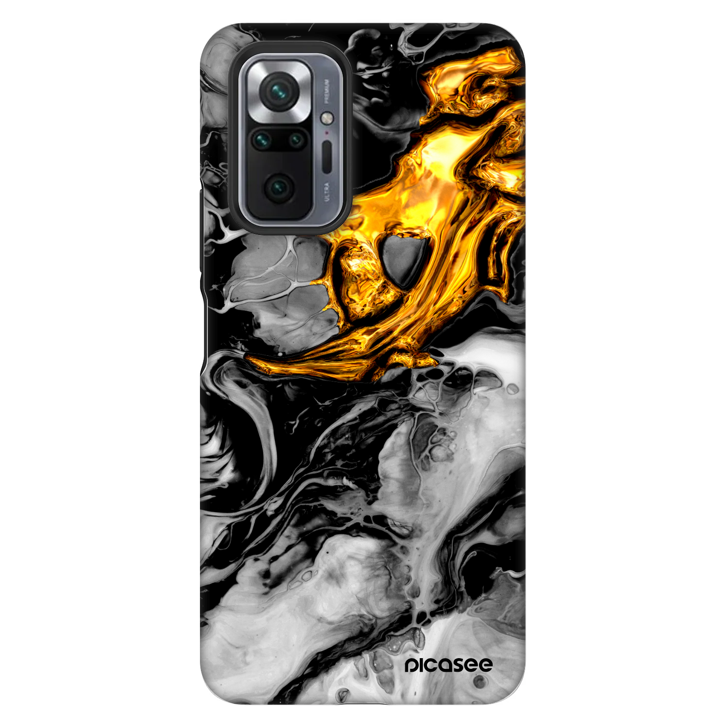 Picasee Fashion Case za Xiaomi Redmi Note 10 Pro - Black Gold 2
