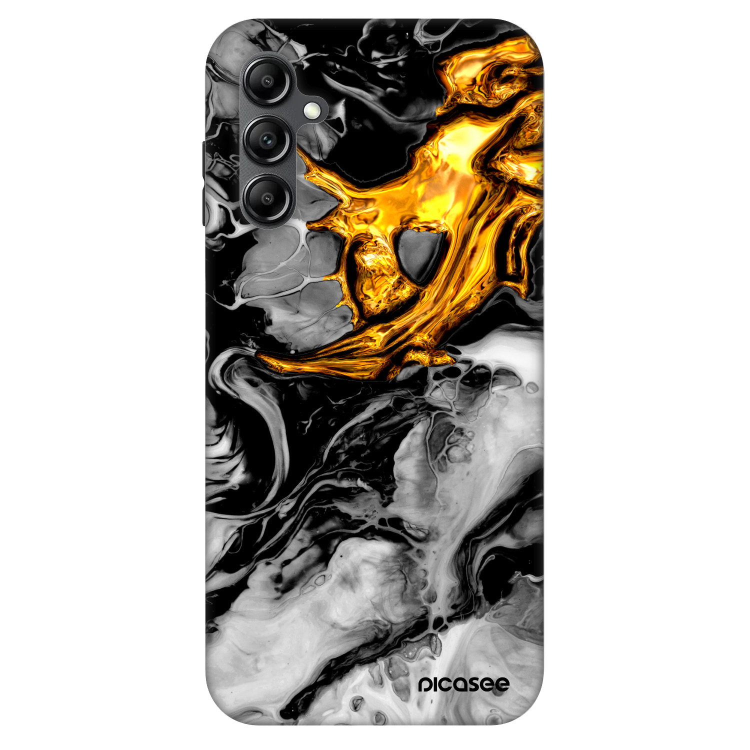 Picasee Fashion Case za Samsung Galaxy A14 5G A146P - Black Gold 2