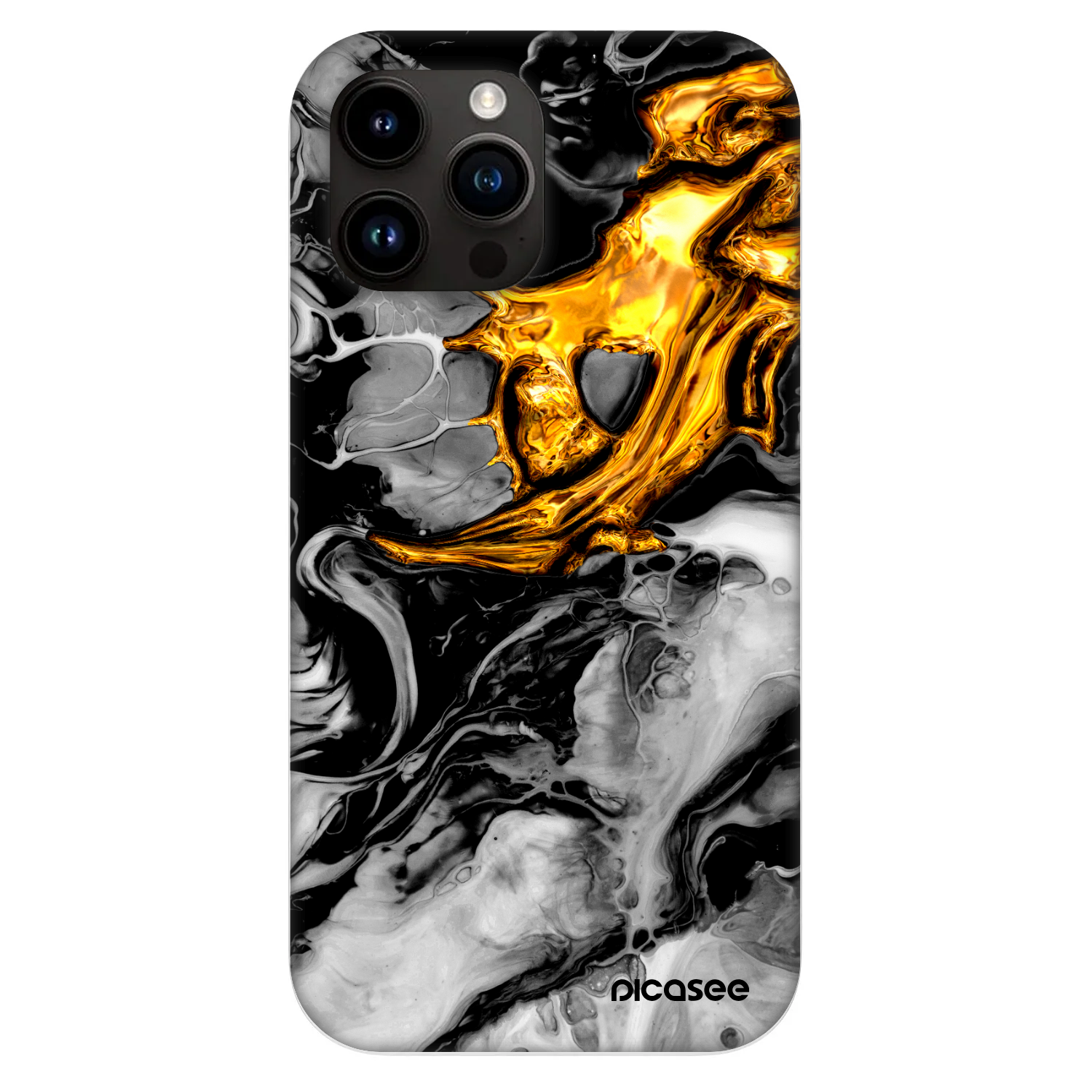 Picasee Fashion Case MagSafe za Apple iPhone 13 Pro Max - Black Gold 2