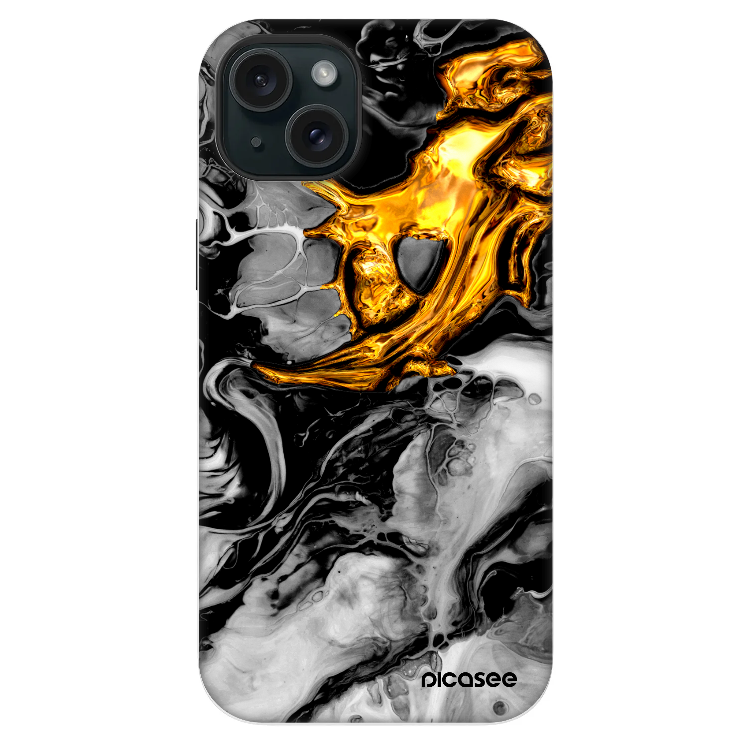 Picasee Fashion Case MagSafe za Apple iPhone 14 Plus - Black Gold 2