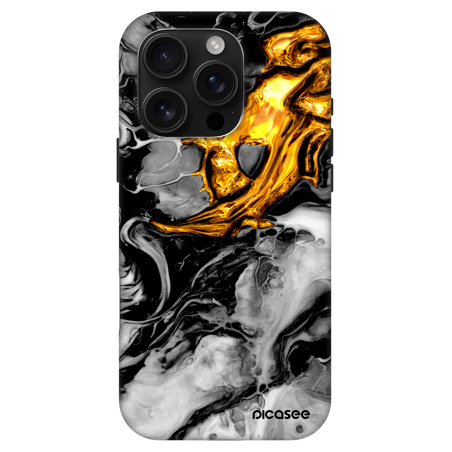 Picasee Fashion Case MagSafe za Apple iPhone 16 Pro - Black Gold 2