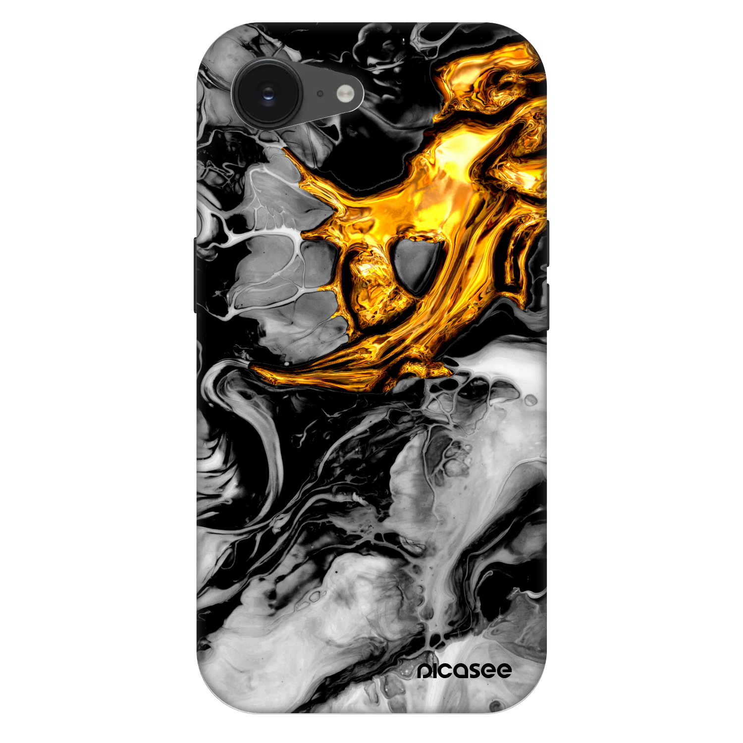 Picasee Fashion Case MagSafe za Apple iPhone 16e - Black Gold 2