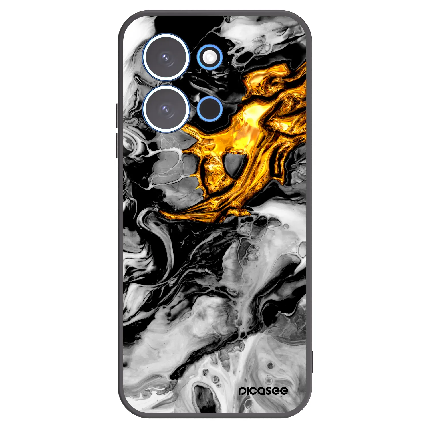 Picasee crna silikonska maskica za Xiaomi Redmi 15C 4G - Black Gold 2