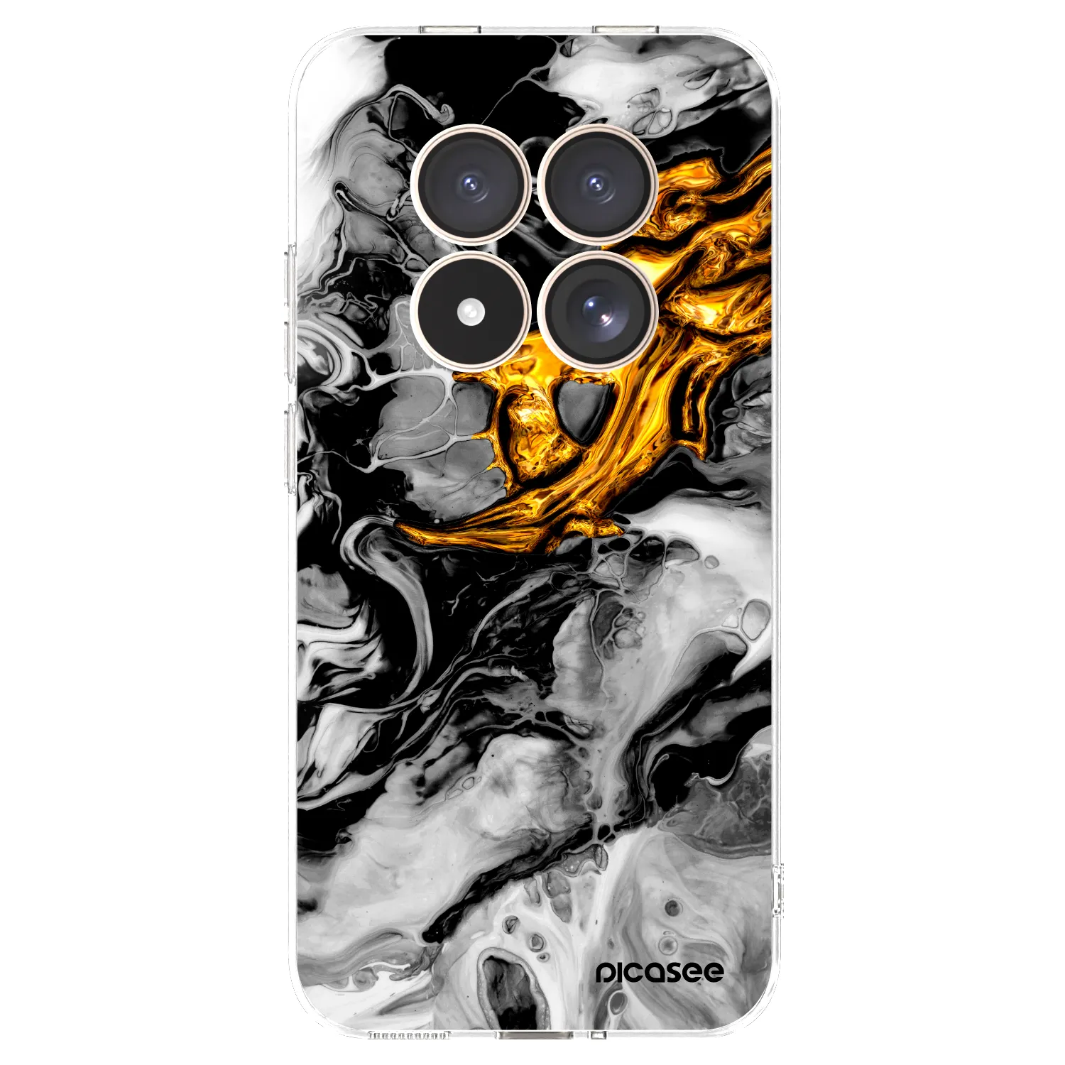 Picasee silikonska prozirna maskica za Xiaomi Redmi Note 15 Pro 4G - Black Gold 2