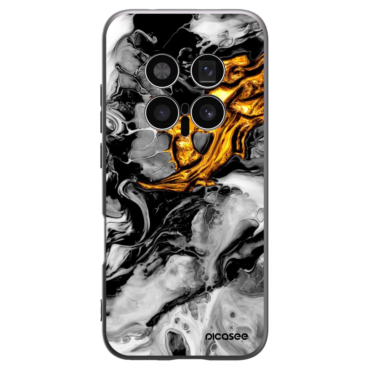 Picasee crna silikonska maskica za Honor Magic8 Pro 5G - Black Gold 2