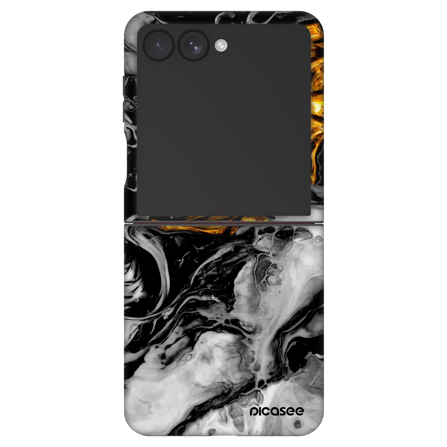 Picasee Fashion Case za Samsung Galaxy Z Flip7 5G - Black Gold 2
