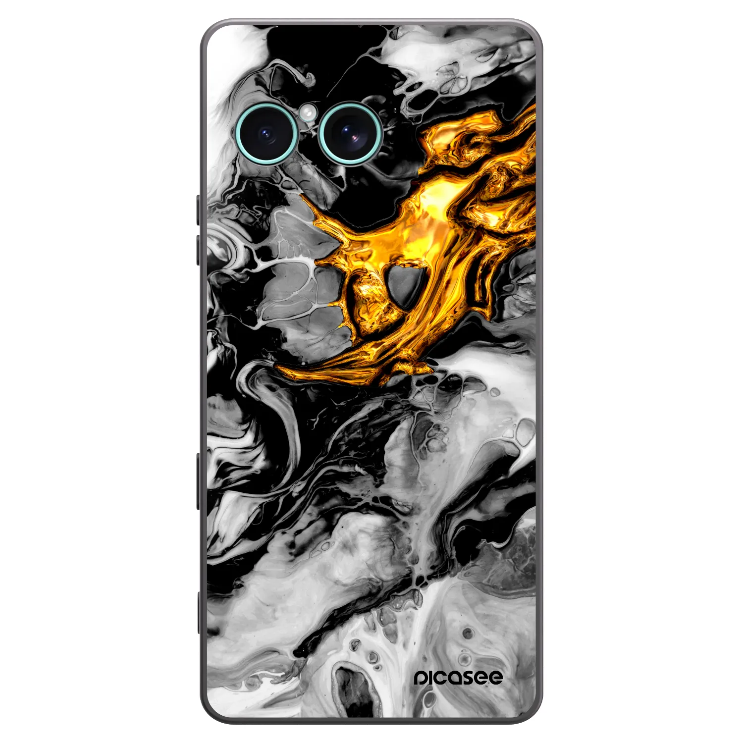 Picasee crna silikonska maskica za Sony Xperia 10 VII - Black Gold 2