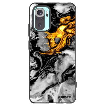 Picasee crna silikonska maskica za Xiaomi Redmi Note 10 Pro - Black Gold 2