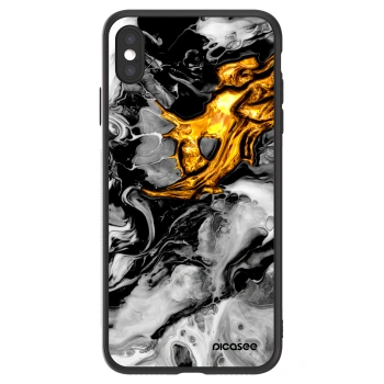 Picasee ULTIMATE CASE za Apple iPhone XS Max - Black Gold 2