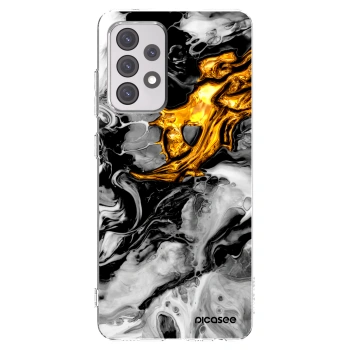 Picasee silikonska prozirna maskica za Samsung Galaxy A52s 5G A528B - Black Gold 2