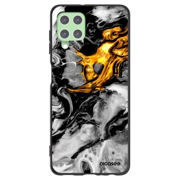 Picasee crna silikonska maskica za Samsung Galaxy A22 A225F 4G - Black Gold 2