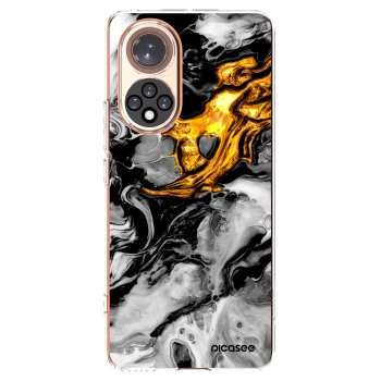 Picasee silikonska prozirna maskica za Honor 50 5G - Black Gold 2